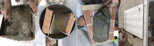 Người thợ cần phải pha trộn xi măng với cát, vôi, đất sét theo tỷ lệ nhất định để tạo ra hỗn hợp vữa xi măng